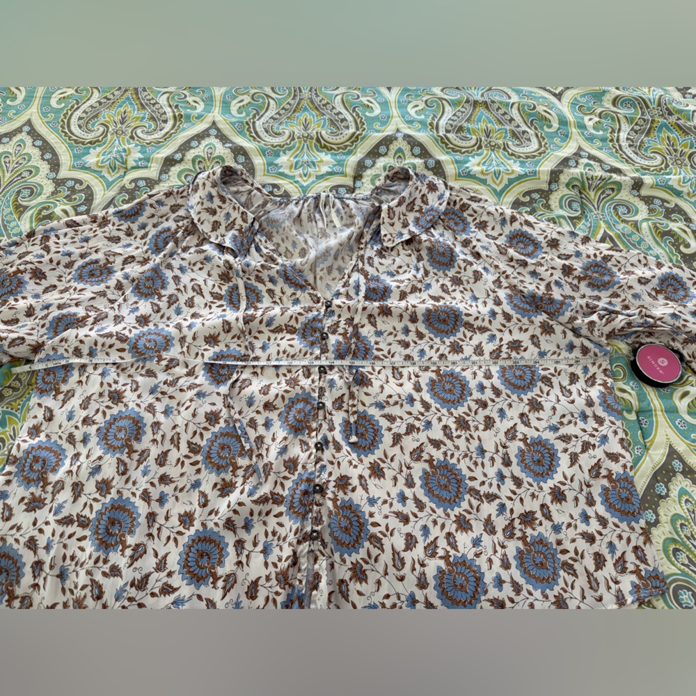 Anthropologie Button-Front Peasant Blouse - Picture 6 of 12